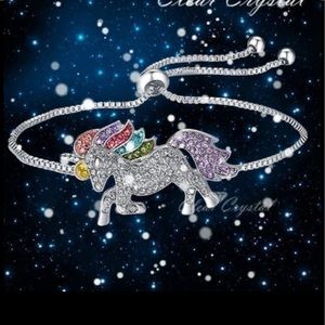 Lady Colored Unicorn CZ WG plated Bracelet